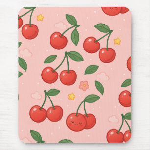 Fröhliche Kawaii Cherry Muster Illustration Mousepad