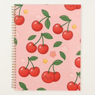 Fröhliche Kawaii Cherry Muster Illustration Planer