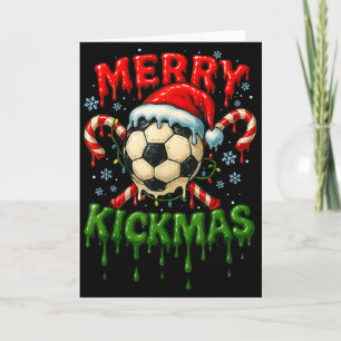 Fröhliche Kickmas Fußball Weihnachten Zuckerrohr E Karte