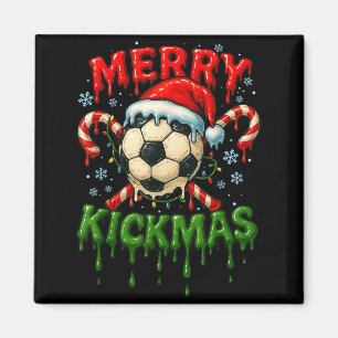 Fröhliche Kickmas Fußball Weihnachten Zuckerrohr E Magnet