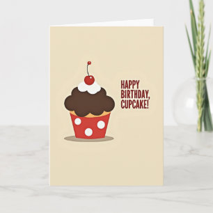 Fröhliche Kirsch-Cupcake-Karte Karte
