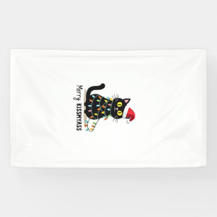 Fröhliche Kissmyass Lustige Katze Weihnachtslichte Banner