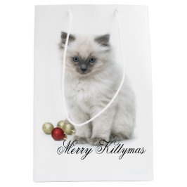 Fröhliche Kittymas Geschenktasche Mittlere Geschenktüte