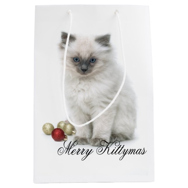 Fröhliche Kittymas Geschenktasche Mittlere Geschenktüte (Vorderseite)