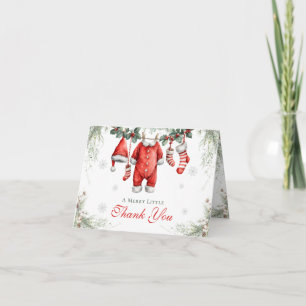 Fröhliche kleine Babyparty-Weihnachtsmann-Wäschele Dankeskarte