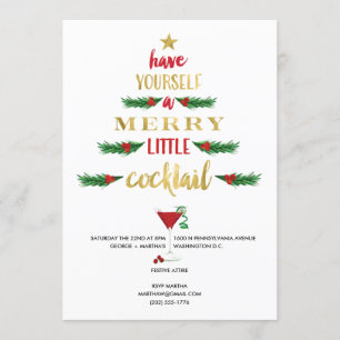 Fröhliche kleine Cocktail-WeihnachtsParty Einladung