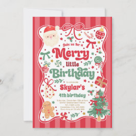 Fröhliche kleine Geburtstagsfeier Weihnachten Coqu Einladung