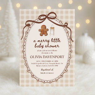 Fröhliche kleine Lebkuchen-Weihnachts-Baby-Party Einladung