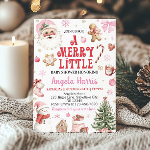 Fröhliche kleine Retro-Weihnachtsmann-Baby-Party Einladung