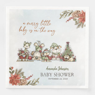 Fröhliche kleine Weihnachts-Welpen-Baby-Party Serviette