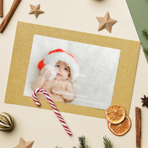 Fröhliche kleine Weihnachtsgeburtsankündigung Einladung