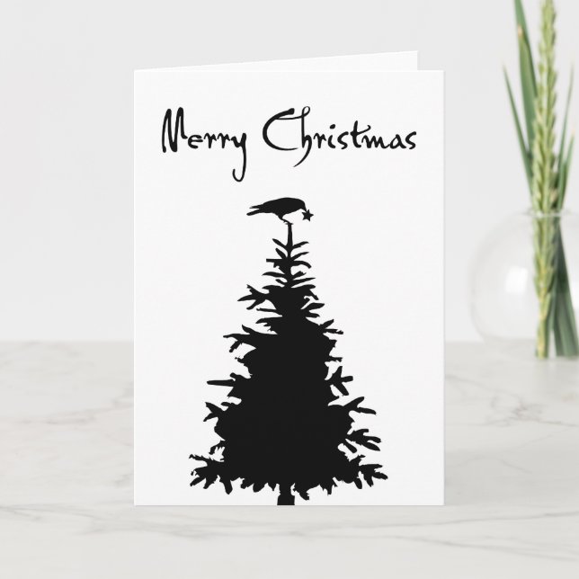 Fröhliche Krähe Feiertagskarte (Vorderseite)