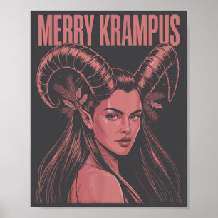 Fröhliche Krampus Ironische Lilith Weihnachten Dun Poster