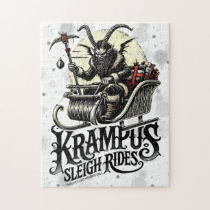 Fröhliche Krampus-Weihnachten Krampus-Schlittenfah