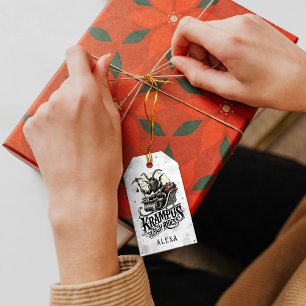 Fröhliche Krampus-Weihnachten Krampus-Schlittenfah Geschenkanhänger