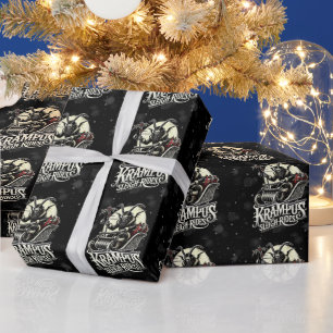 Fröhliche Krampus-Weihnachten Krampus-Schlittenfah Geschenkpapier