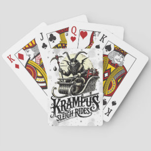 Fröhliche Krampus-Weihnachten Krampus-Schlittenfah Spielkarten