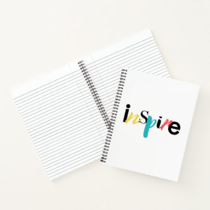 Fröhliche, kreative, moderne Typografie des Inspir Notizbuch