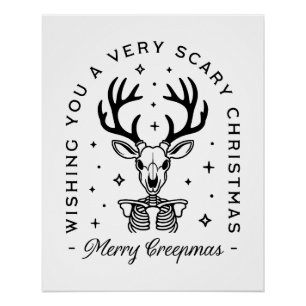 Fröhliche Kreepmas beängstigende Waldtierästhetik Poster