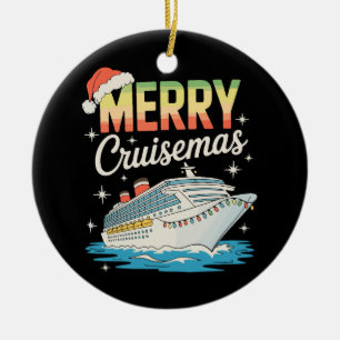 Fröhliche Kreuzfahrt-Weihnachten Kreuzfahrtschiff  Keramik Ornament