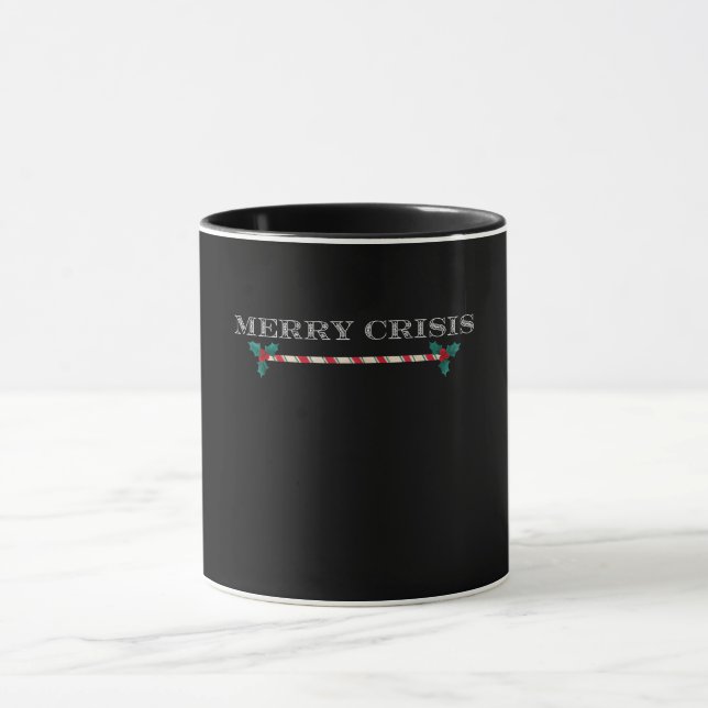 Fröhliche Krise, Weihnachten, humorvoll Tasse (Zentrum)