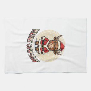 Fröhliche Kuhmas Hochland Kuh Weihnachten T-Shirt Geschirrtuch