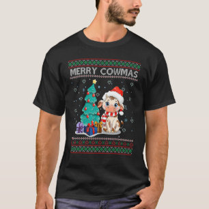 Fröhliche Kuhmas lustige Tier hässliche Weihnachte T-Shirt