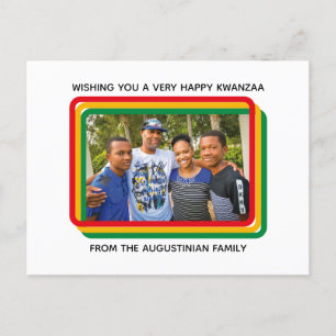 Fröhliche Kwanzaa-Familienfoto-Feiertagspostkarte Feiertagspostkarte
