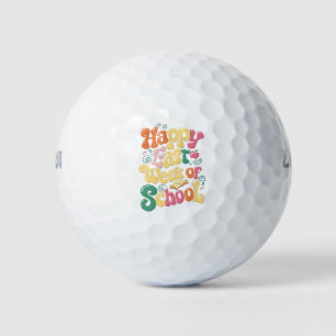 Fröhliche letzte Schulwoche Lehrer Schüler Groovy Golfball