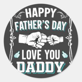 Fröhliche Liebe zum Vater, du Papa Runder Aufkleber