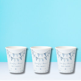 Fröhliche Light Blue Baby Dusche Garland Pappbecher