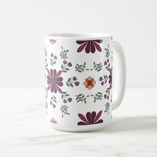 Fröhliche Lila und gelbe Tasse