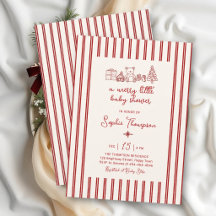 Fröhliche Little Red Stripe Weihnachts-Baby-Party