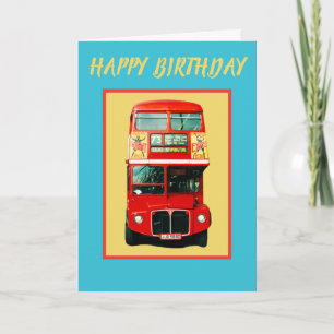 fröhliche Londoner Bus-Geburtstagskarte Karte
