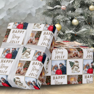 Fröhliche lustige Eisbärenfamilie 2 Foto Weihnacht Geschenkpapier
