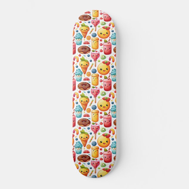 fröhliche, lustige niedliche Süßigkeiten Skateboard (Vorderseite)