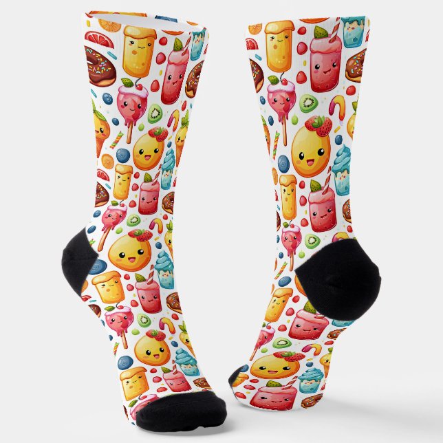 fröhliche, lustige niedliche Süßigkeiten Socken (Gewinkelt)