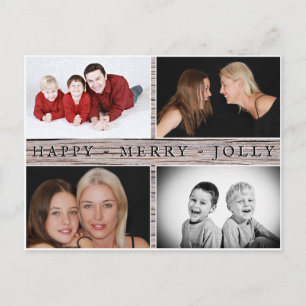 Fröhliche, Lustige, Rustikale Familien-Foto-Collag Postkarte
