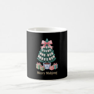 Fröhliche Mahjong-Weihnachtsbaum-Kacheln Geschenke Kaffeetasse