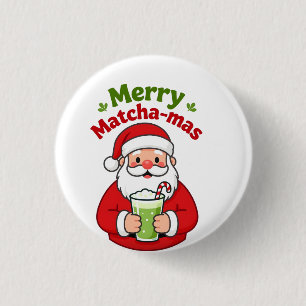 Fröhliche Matchamas Matcha Weihnachten Santa  Button