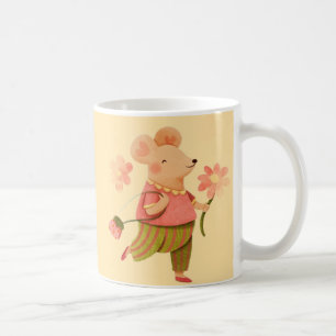 Fröhliche Maus in Blüte – Whimsical-Kaffeetasse Kaffeetasse