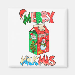 Fröhliche Milch-Weihnachten Lustiger Weihnachtsmil Magnet