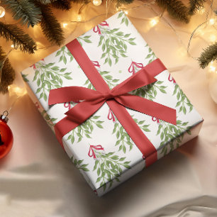 Fröhliche Mistel mit weißen Beeren Geschenkpapier