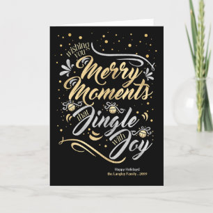 Fröhliche Momente Jingle mit Joy Gold Silber Custo Feiertagskarte