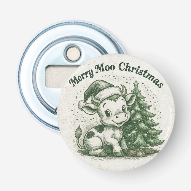 Fröhliche Moo Weihnachten Flaschenöffner (Vorderseite)