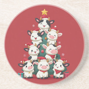 Fröhliche Moo Weihnachten Getränkeuntersetzer
