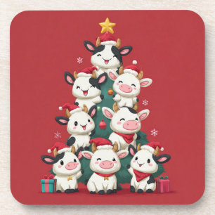 Fröhliche Moo-Weihnachten Getränkeuntersetzer