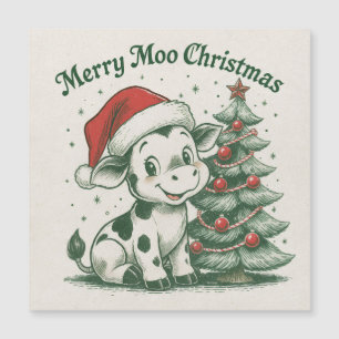 Fröhliche Moo Weihnachten Magnetkarte