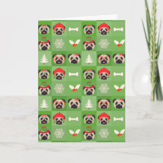 Fröhliche Mops-Weihnachtskarte Feiertagskarte