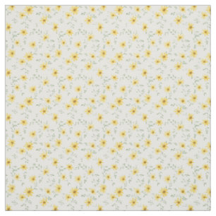 Fröhliche Morgendaisy Sonnige Wasserfarbe Floral Stoff
